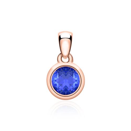 Sapphire pendant in 14K rose gold