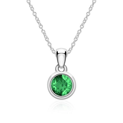 Necklace in 14K white gold with emerald