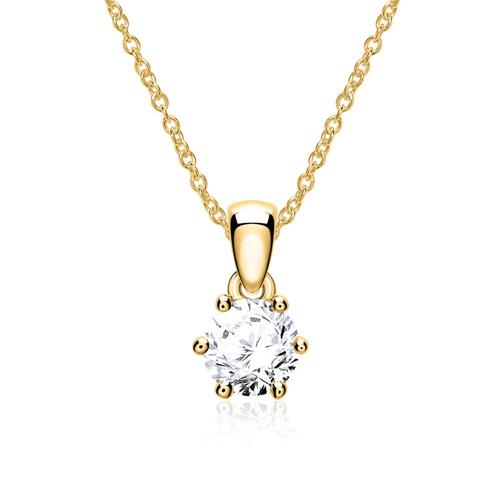 Necklace for ladies in 14ct gold with diamond