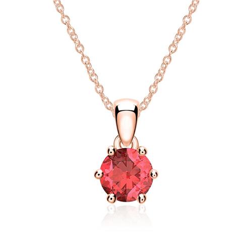 14K rose gold necklace with ruby pendant