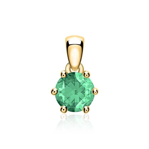 Pendant for necklaces in 14-carat gold with emerald