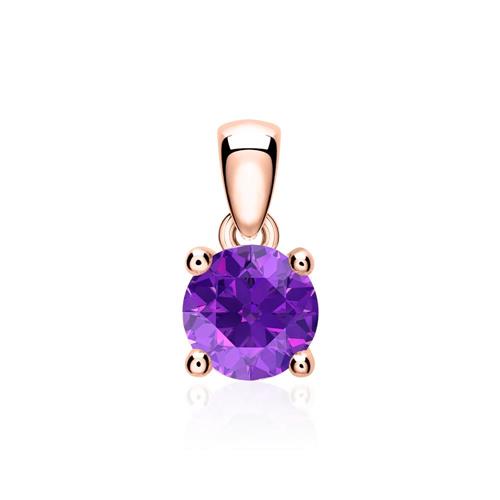 Amethyst pendant for necklaces in 14K rose gold