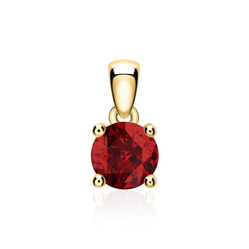 14K gold pendant for necklaces with garnet