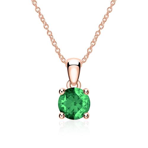 14-carat rose gold necklace with emerald