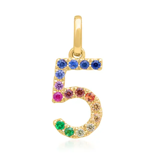 Chain number 5 in 14K gold with sapphires