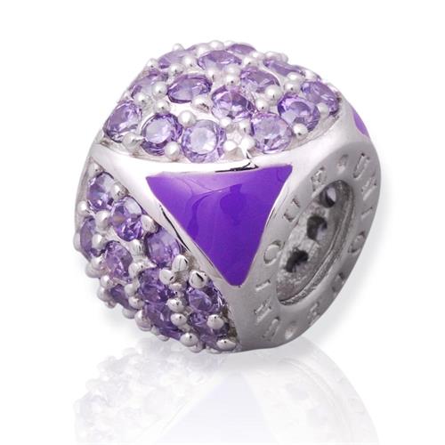 Modern silver bead: Sterling silver bead zirconia