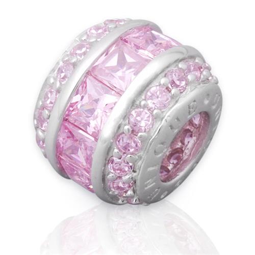 Modern silver bead: Sterling silver bead zirconia