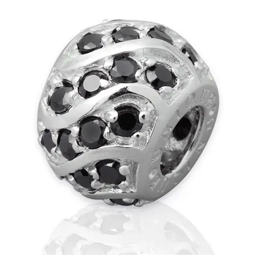 Exclusive silver bead: Sterling silver bead zirconia