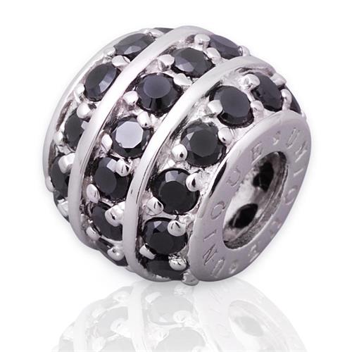 Modern silver bead: Sterling silver bead zirconia