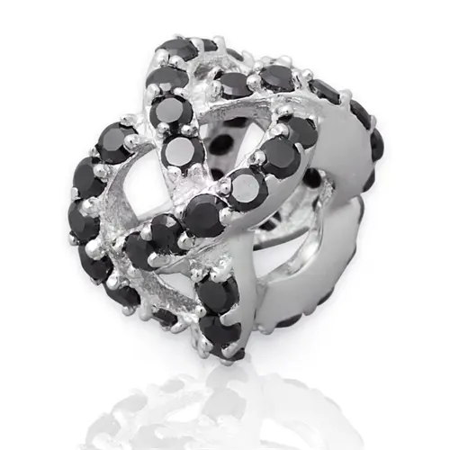 Exclusive silver bead: Sterling silver bead zirconia