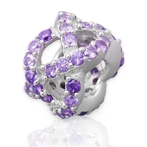 Modern silver bead: Sterling silver bead zirconia