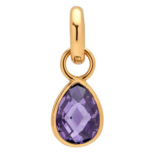 Clip Charm aus 925 Silber vergoldet Amethyst