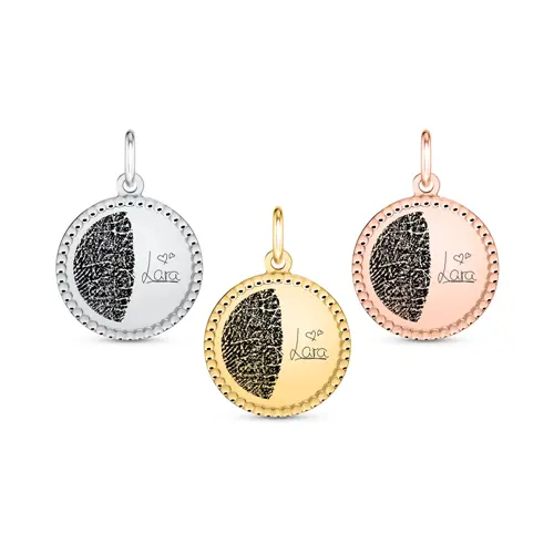 Vingerafdruk, handschrift graveerbare hanger 925 zilver