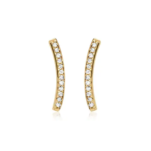 Earrings yellow gold 24 diamonds 0,09ct