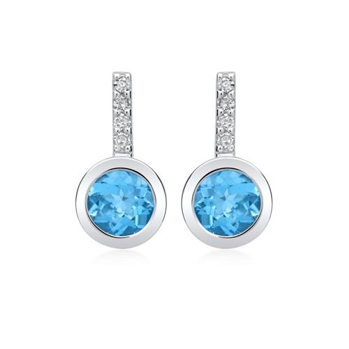 14ct earrings 2 topase 8 diamonds