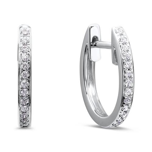 Hoops in 14ct white gold with diamonds