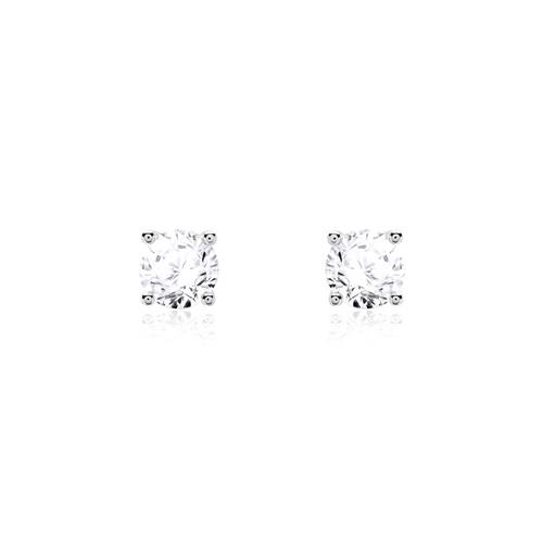 Studs in 14ct white gold with diamonds
