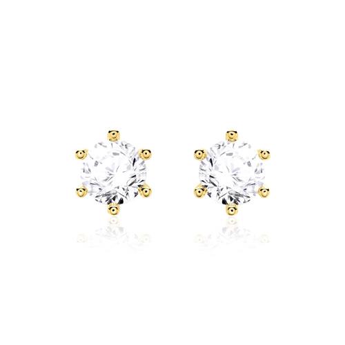 Ladies earrings in 14ct gold with diamonds