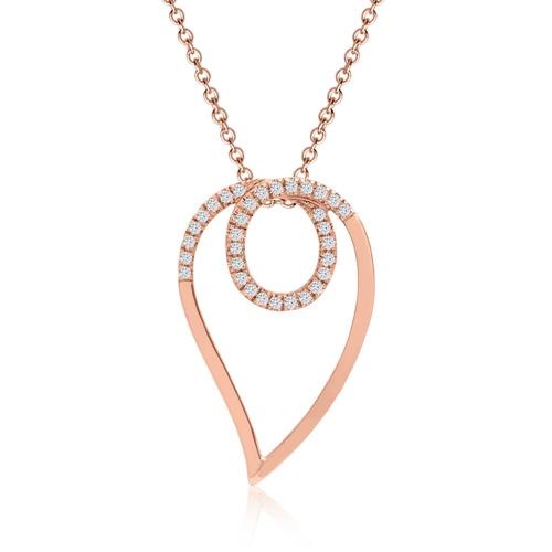Diamond necklace 0,083ct total 14ct red gold