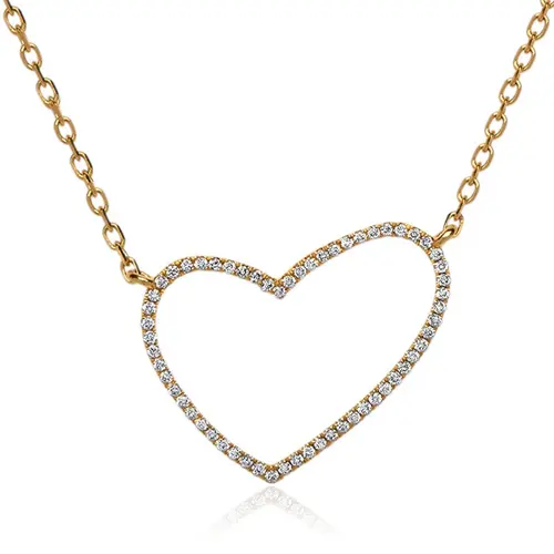 Diamond chain heart 0,17ct total 18ct yellow gold
