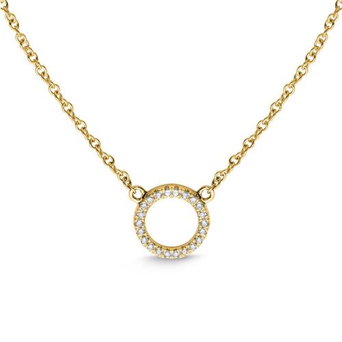 Necklace circle 18ct yellow gold 22 diamonds 0,07ct