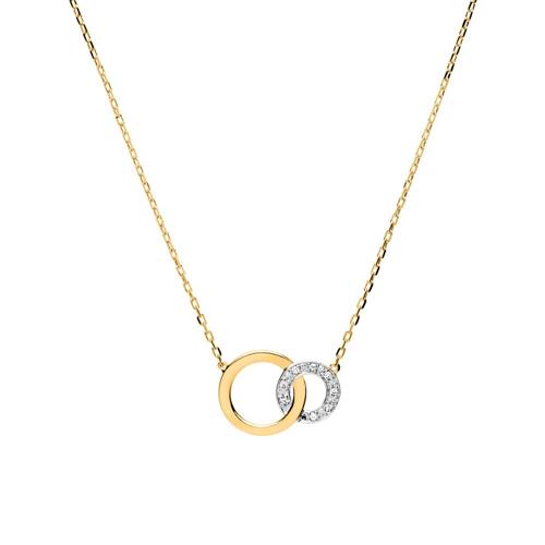 Necklace circles of 14ct gold diamonds