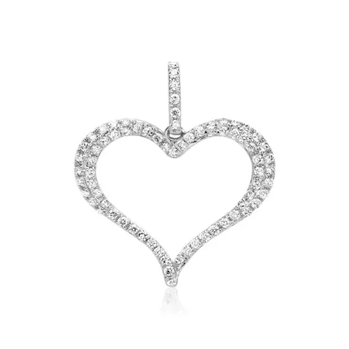 Colgante de oro blanco 18 quilates con 7 diamantes 0,22 ct.