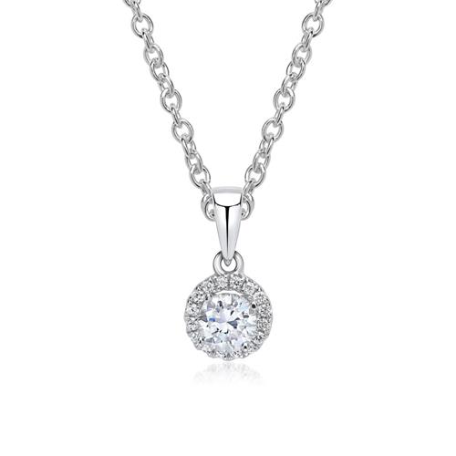 18ct white gold pendant with diamond necklace