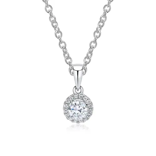 18ct white gold pendant with diamond necklace