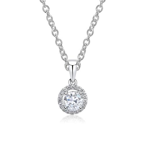 Necklace pendant 18ct white gold diamonds
