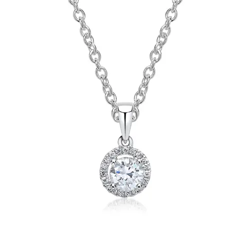Necklace pendant 18ct white gold diamonds
