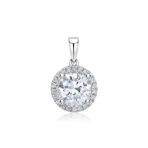 Diamond necklace pendant 18ct white gold