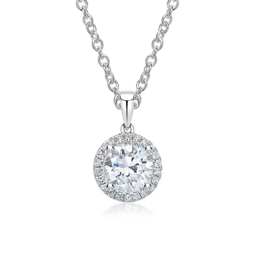 Diamond necklace pendant 18ct white gold