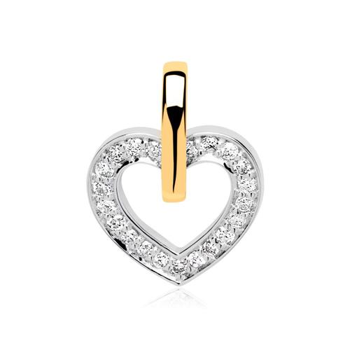 Heart pendant 14ct gold diamonds