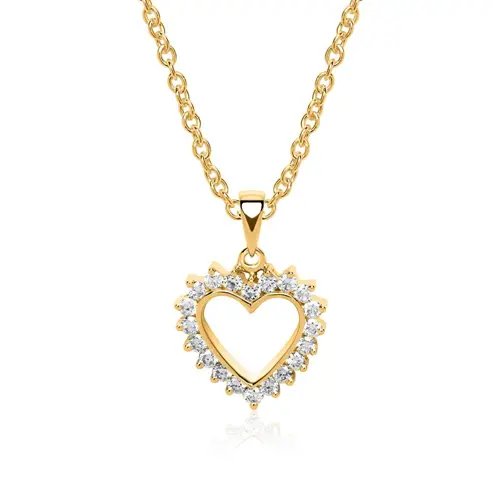 Ketting hanger hart 14 karaat goud 20 Diamanten