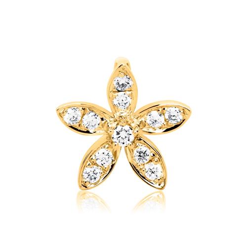 Flower pendant 14ct gold diamond