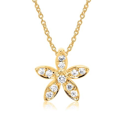 Flower chain 14ct gold diamond