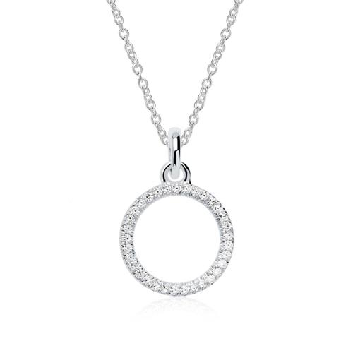 Necklace in 14ct white gold with diamonds