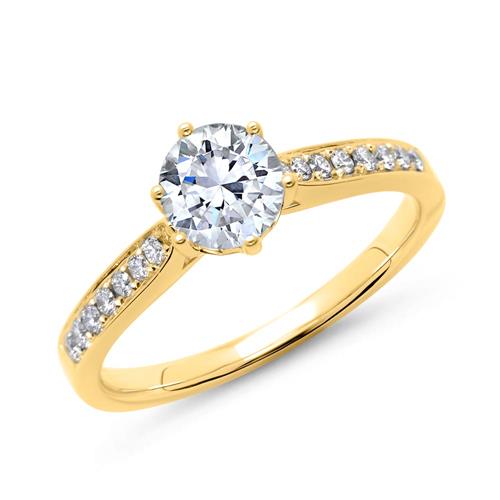 Verlobungsring 585er Gold mit Diamanten