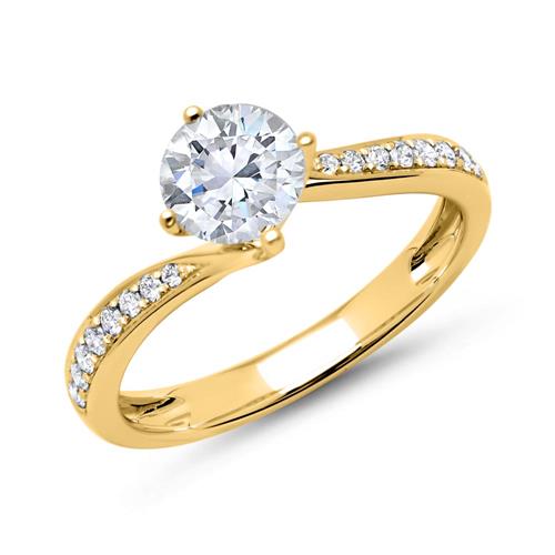 Engagement ring 14 carat gold with diamonds
