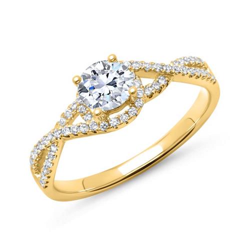 Ring in 14 karaat goud met Diamanten