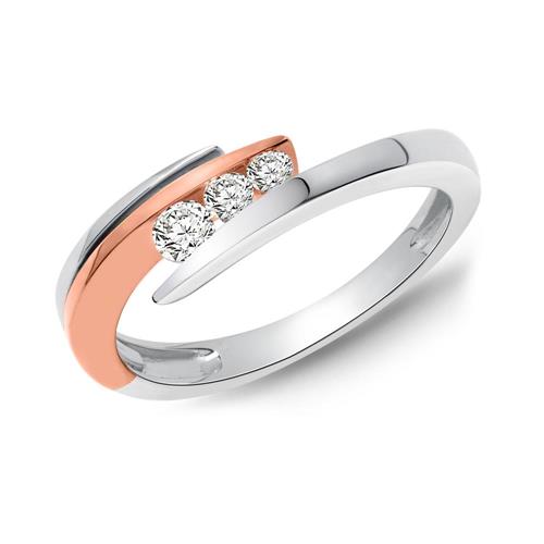 Damen-Ring 585er Weißgold 3 Diamanten 0,16 ct.