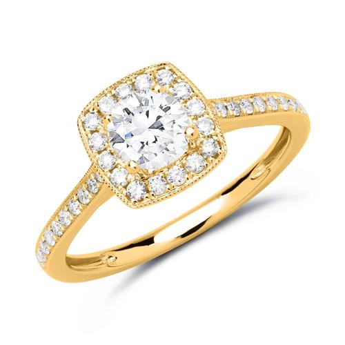 Halo Ring 585er Gold mit Diamanten