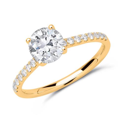 Engagement ring 14ct gold with diamonds