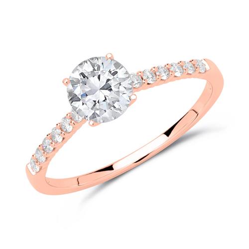 Verlovingsring 18 karaat roségoud met Diamanten