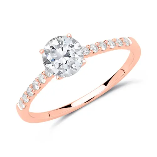 Engagement ring 18ct rose gold with diamonds