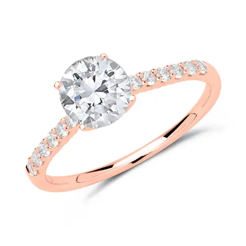 Diamanten ring 18 karaat rose goud