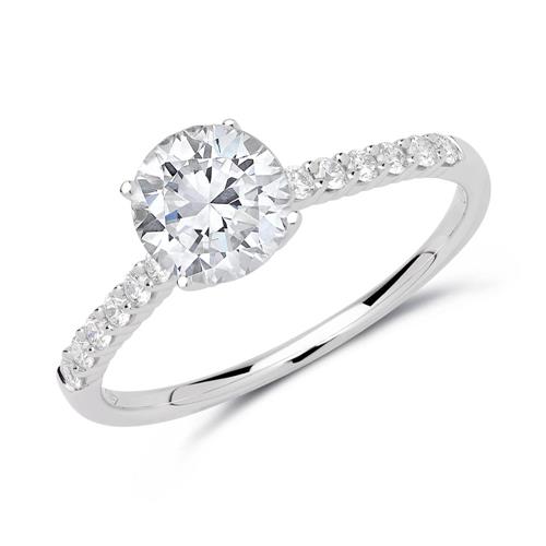 Diamond ring 14ct white gold