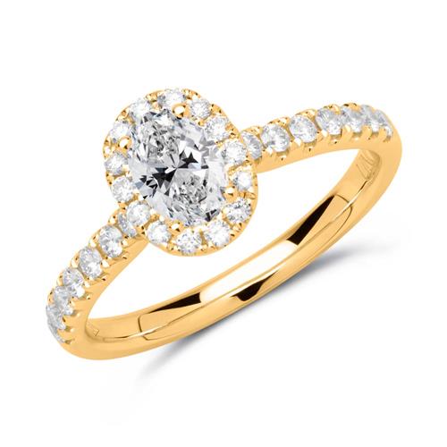 14 karaat gouden verlovingsring met Diamanten