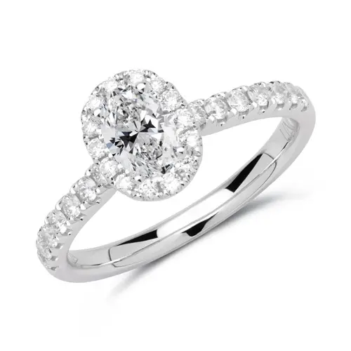 18ct white gold engagement ring with diamonds